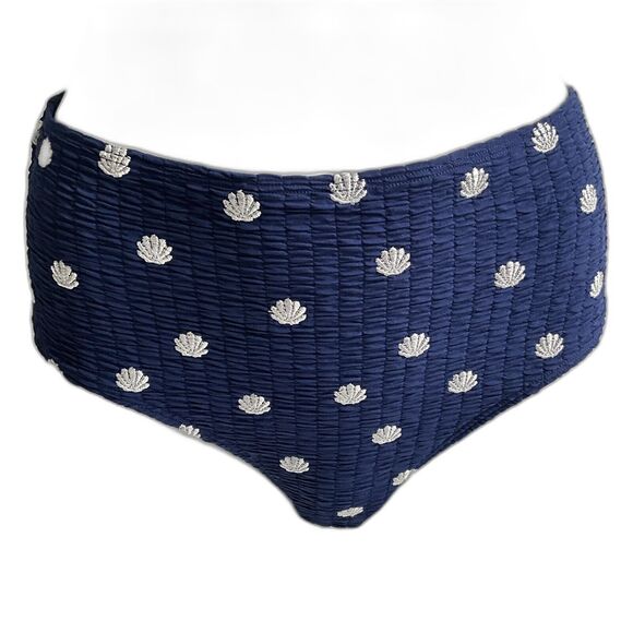 & Other Stories Shell Print High Waisted Bikini Bottom Blue 6 - Picture 11 of 12